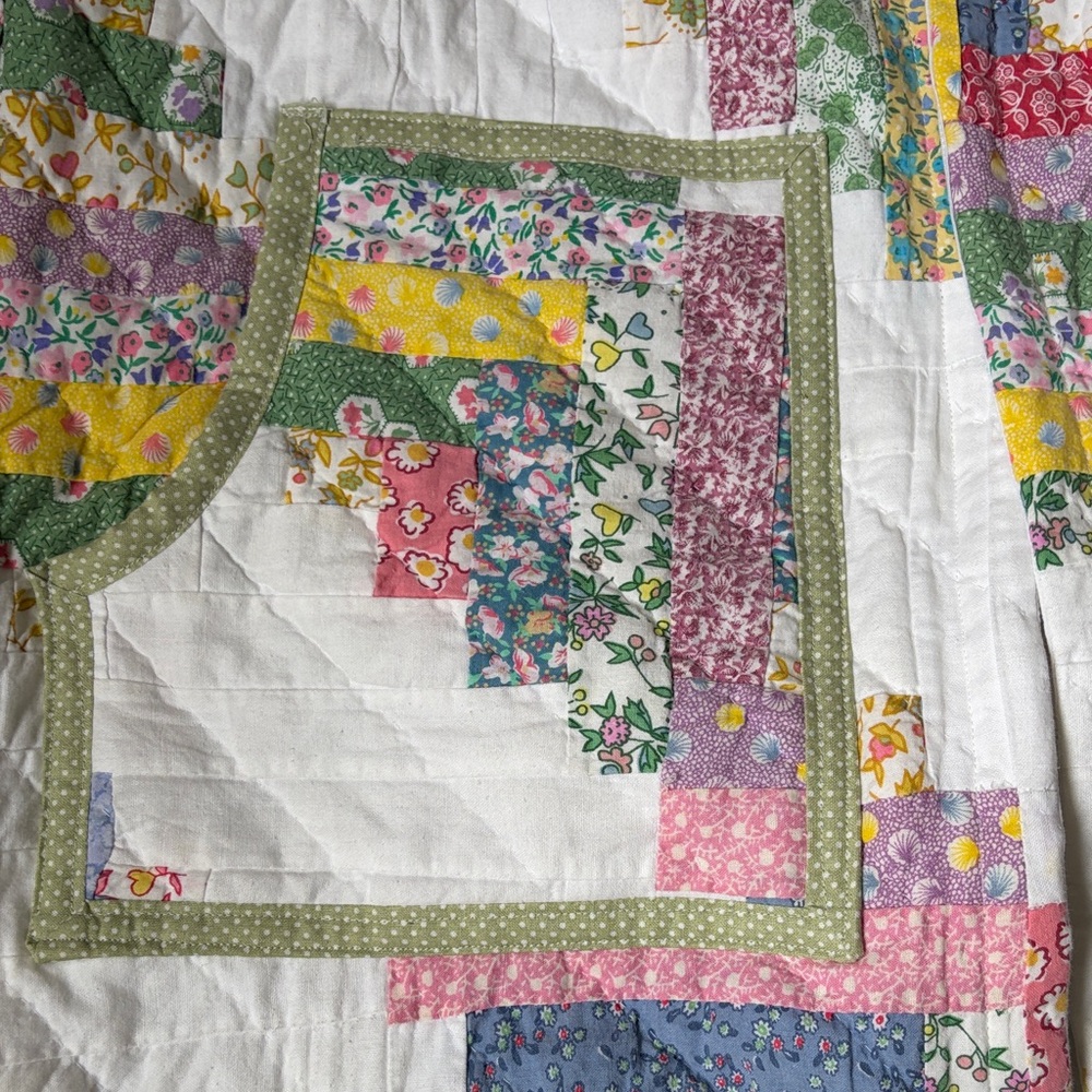 Handmade Feedsack Quilted Long Coat - Picture 2 of 6
